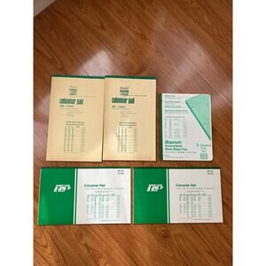 BOORUM & PEASE 8904, 8907, (2) 8913A, 8805. COLUMNAR Pads &  Worksheets New